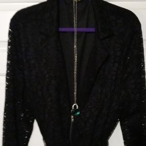 Sexy Black Top w/lining the sleeves see through